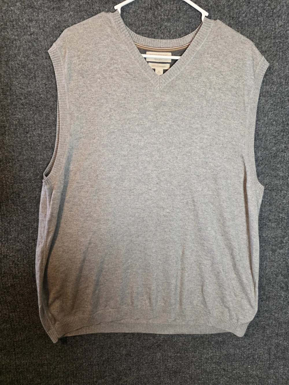 Banana Republic Cotton Cashmere Sweater Vest Mens XL Gray V Neck NWT